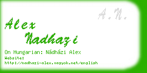 alex nadhazi business card